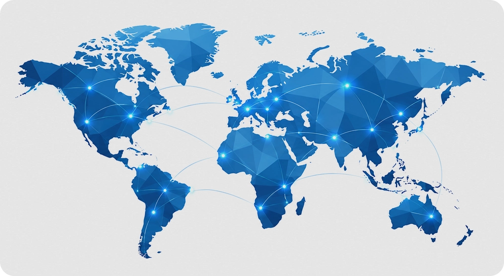 Global service coverage map